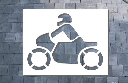 Schablone Motorradstellplatz